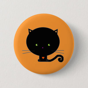 Chapa Redonda De 5 Cm Gato Halloween Pin Kawaii