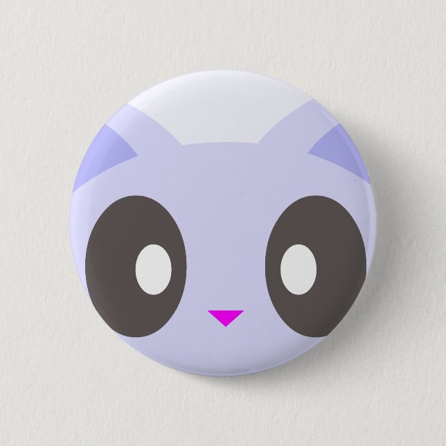 Chapa Redonda De 5 Cm gato kawaii primer plano (Anverso)