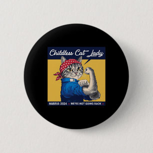 Chapa Redonda De 5 Cm Gato Lady No vamos a regresar Kamala Harris 2024 1