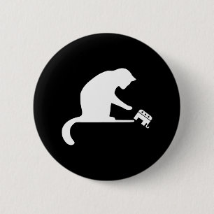 Chapa Redonda De 5 Cm Gato Lady Revuelta Empuja la libertad de gota Kama