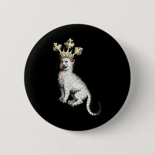 Chapa Redonda De 5 Cm Gato medieval Rey Antiguo Edad Media Alemania