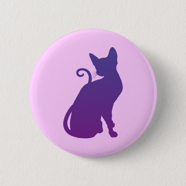 Chapa Redonda De 5 Cm Gato Morado (Anverso)