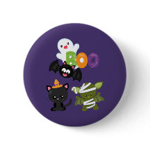 Gato, murciélago, momia y fantasma de Halloween