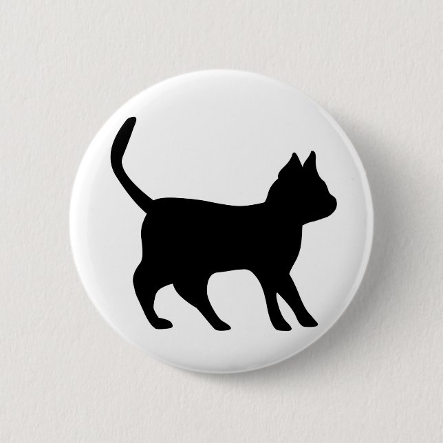 Chapa Redonda De 5 Cm Gato negro (Anverso)