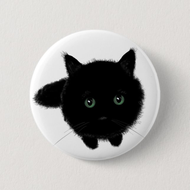 Chapa Redonda De 5 Cm Gato negro (Anverso)