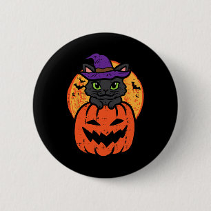 Chapa Redonda De 5 Cm Gato Negro De Halloween En Chicas De Disfraces De