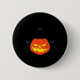 Chapa Redonda De 5 Cm Gato negro espeluznante de Halloween Calabaza Gato