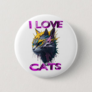 Chapa Redonda De 5 Cm Gato negro lindo 1