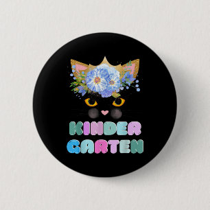 Chapa Redonda De 5 Cm Gato Retro Cara de Gatito Lindo Kindergarten Crush