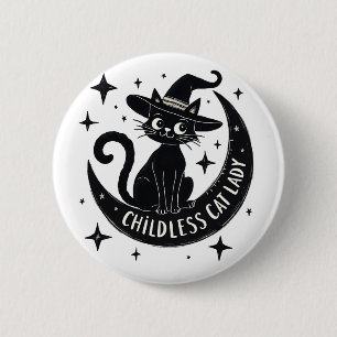 Chapa Redonda De 5 Cm Gato sin edad Lady Harris Walz Halloween Pastel