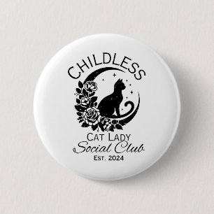 Chapa Redonda De 5 Cm Gato sin hijos Lady Club Social Meme Cat Kamala Ha
