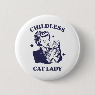 Chapa Redonda De 5 Cm Gato sin hijos Lady Kamala 2024 Harris Feminist Wo
