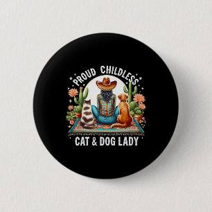Chapa Redonda De 5 Cm Gato sin hijos y amplificador; animal perrito Lady