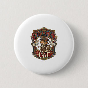 Chapa Redonda De 5 Cm Gato Steampunk Steampunk Vintage Gato