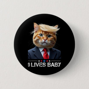 Chapa Redonda De 5 Cm Gato Trump 9 Vidas Por Divertido Voto Por Gatos Tr