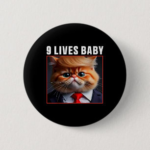 Chapa Redonda De 5 Cm Gato Trump 9 Vidas Por Divertido Voto Por Gatos Tr