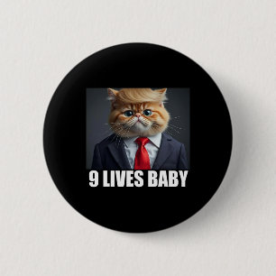 Chapa Redonda De 5 Cm Gato Trump 9 Vidas Por Trump 2024 Victoria Ganador