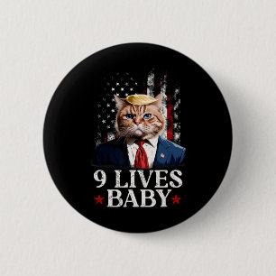 Chapa Redonda De 5 Cm Gato Trump 9 Vidas Por Trump 2024 Victoria Ganador