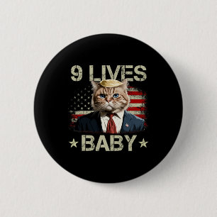 Chapa Redonda De 5 Cm Gato Trump 9 Vidas Por Trump 2024 Victoria Ganar G