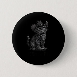Chapa Redonda De 5 Cm Gato Vaquero Gatito Arriba Gato Occidental Vintage