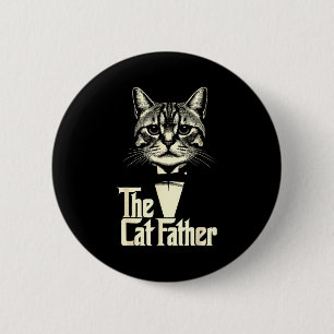Chapa Redonda De 5 Cm Gato vintage padre papá vida gato papá feliz día d