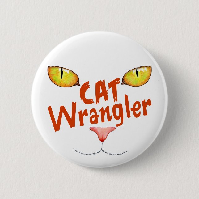 Chapa Redonda De 5 Cm Gato Wrangler (Anverso)