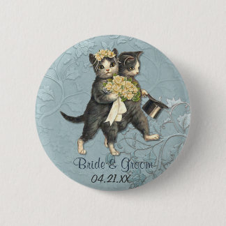 Chapa Redonda De 5 Cm Gatos bodas