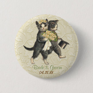 Chapa Redonda De 5 Cm Gatos bodas