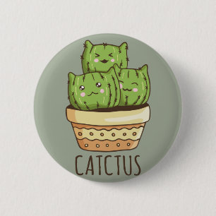 Chapa Redonda De 5 Cm Gatos Cactus