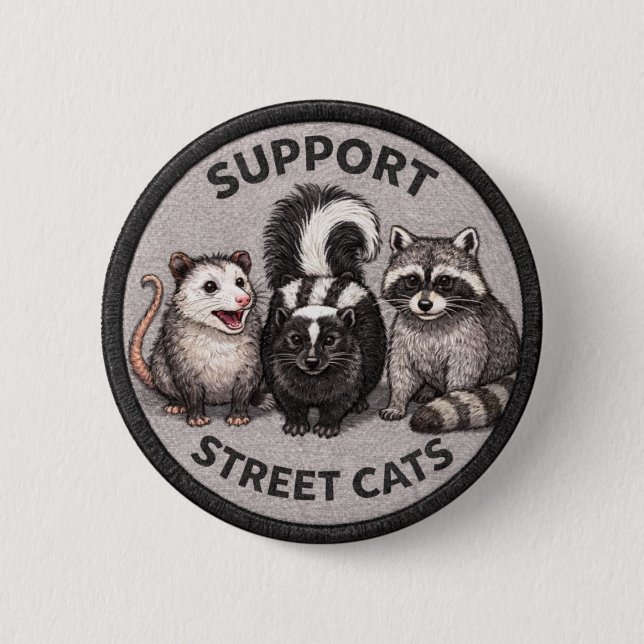 Chapa Redonda De 5 Cm Gatos callejeros (Anverso)