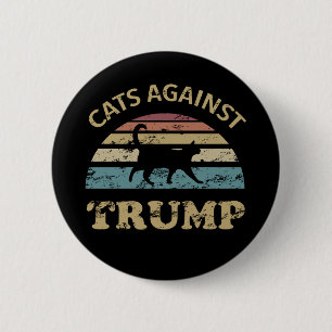 Chapa Redonda De 5 Cm Gatos contra Trump