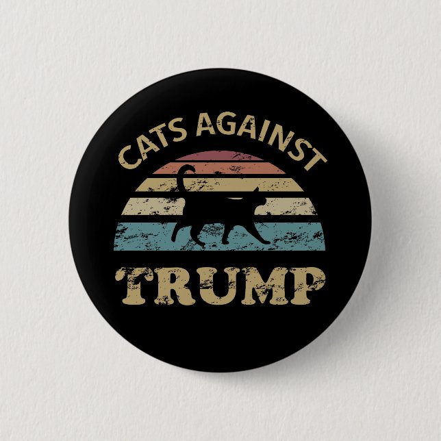 Chapa Redonda De 5 Cm Gatos contra Trump (Anverso)