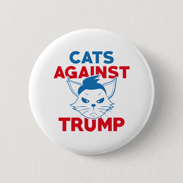 Chapa Redonda De 5 Cm Gatos contra Trump (Anverso)