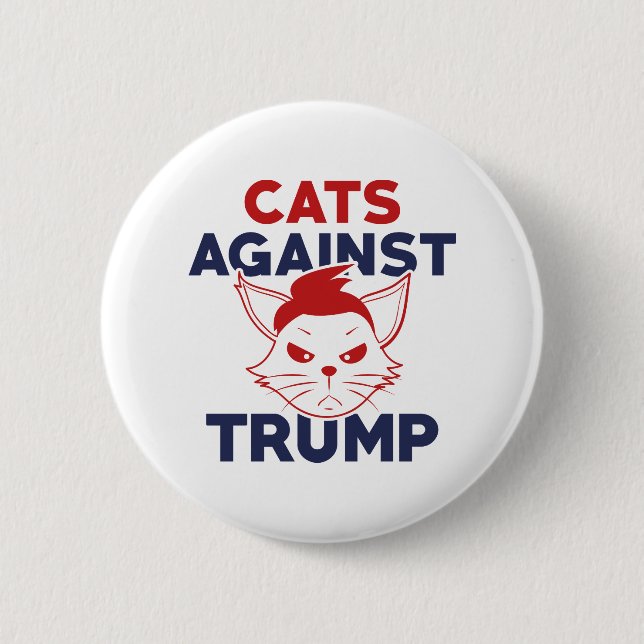 Chapa Redonda De 5 Cm Gatos contra Trump (Anverso)