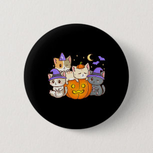 Chapa Redonda De 5 Cm Gatos de Halloween lindo Gato de Anime Kawaii Cala