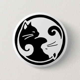 Chapa Redonda De 5 Cm Gatos de Yin Yang