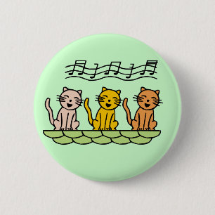 Chapa Redonda De 5 Cm Gatos del canto camisetas y regalos
