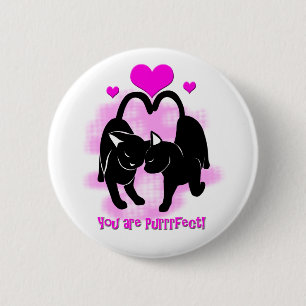 Chapa Redonda De 5 Cm Gatos día de San Valentín