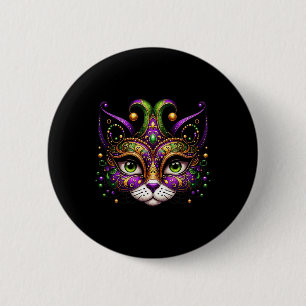 Chapa Redonda De 5 Cm Gatos gatitos Meowdy Gras Máscara Carnaval Collare