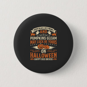 Chapa Redonda De 5 Cm Gatos Negros De Halloween Calabaza Conductor De Au