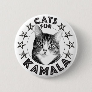 Chapa Redonda De 5 Cm gatos para KAMALA 2024