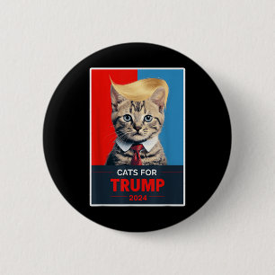 Chapa Redonda De 5 Cm Gatos Para Las Elecciones De Trump 2024 _1