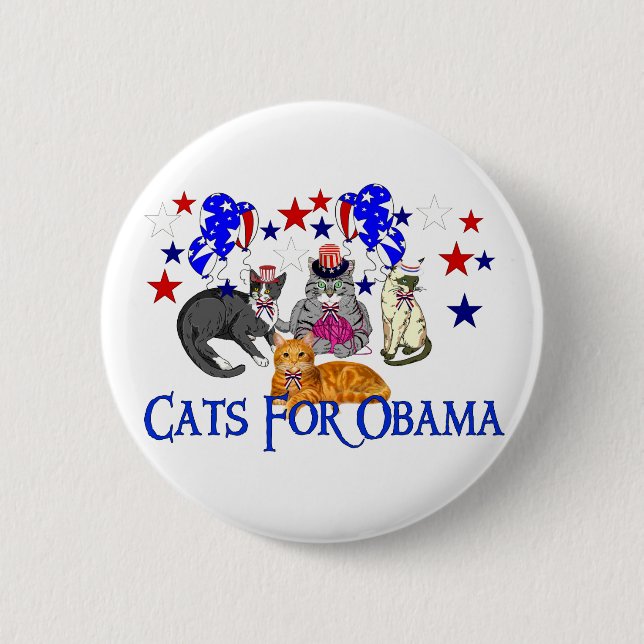 CHAPA REDONDA DE 5 CM GATOS PARA OBAMA (Anverso)