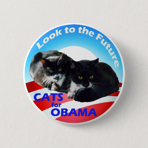 Chapa Redonda De 5 Cm Gatos para Obama