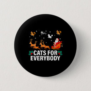 Chapa Redonda De 5 Cm Gatos Para Todos Navidades Gato Diversión Noche Mu