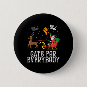Chapa Redonda De 5 Cm Gatos Para Todos Navidades Gato Graciosas Mujeres