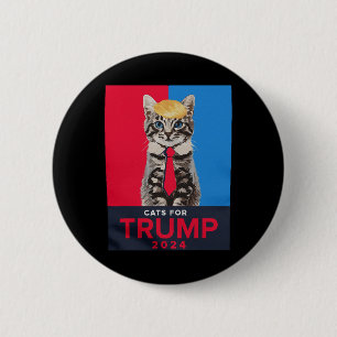 Chapa Redonda De 5 Cm Gatos para Trump 2024 Camiseta divertida para Vanc