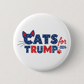 Chapa Redonda De 5 Cm ¡Gatos para Trump Button!