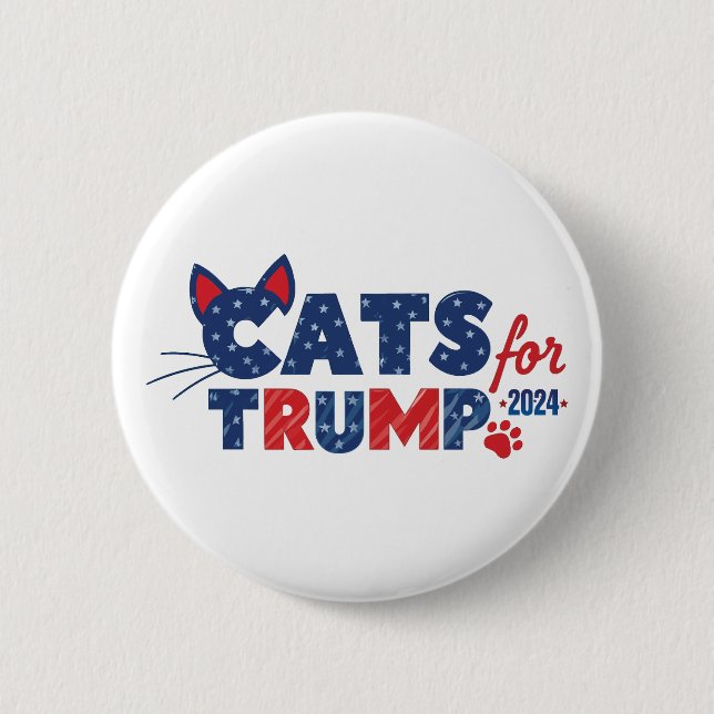 Chapa Redonda De 5 Cm ¡Gatos para Trump Button! (Anverso)