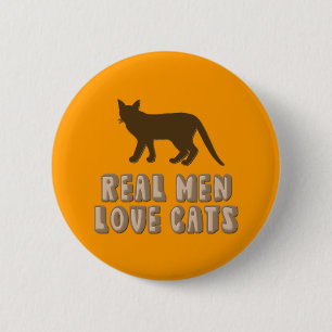 Chapa Redonda De 5 Cm Gatos reales del amor de los hombres